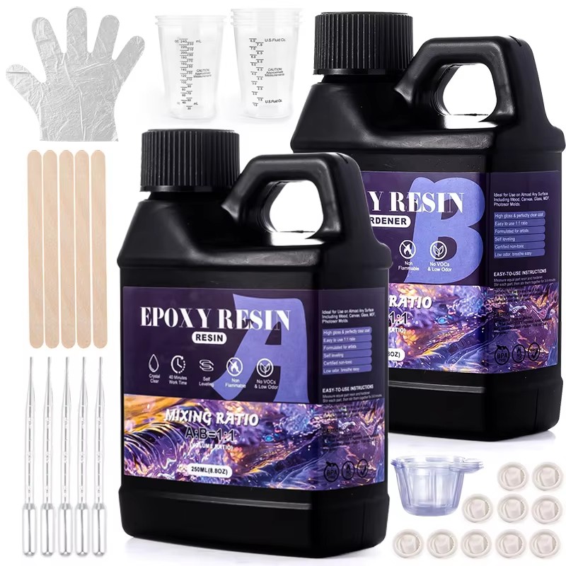 Epoxy Uv Resin Kit - Easy Mix 1:1 Epoxyhars Kit Kristalhelder