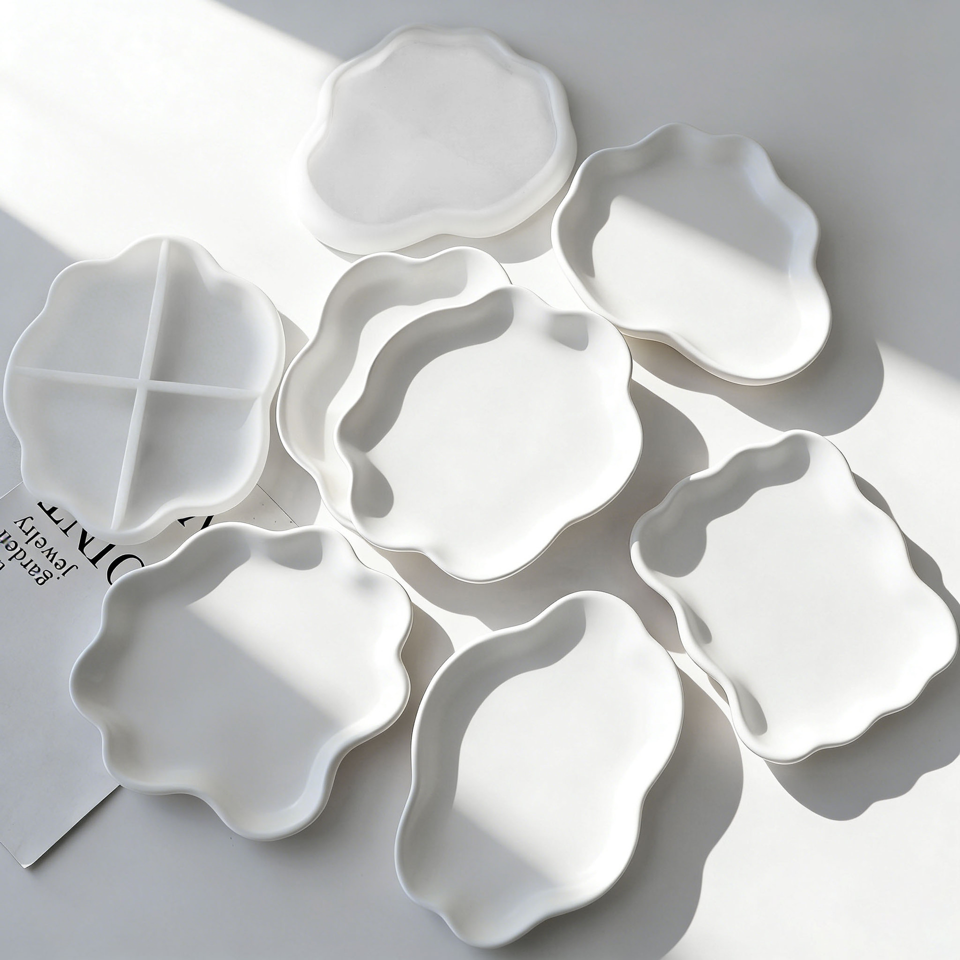 Serving Tray Mold - DIY geometrische golf gips onderzetter siliconen