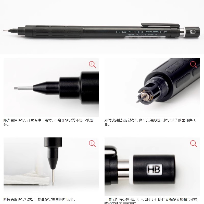 Pentel PG1000 Grafiek voor PRO - Pentel Pen Energel recensie en prijs
